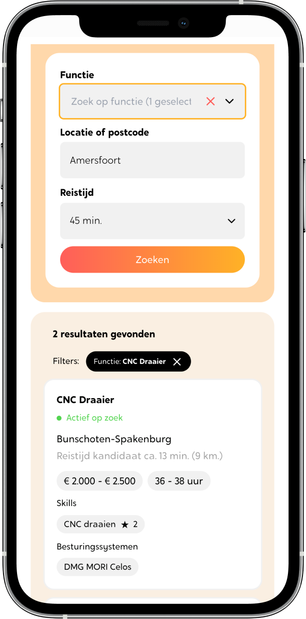 Zoek naar of ontvang sollicitaties